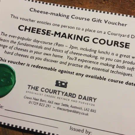 Cheese Making Course Gift Voucher