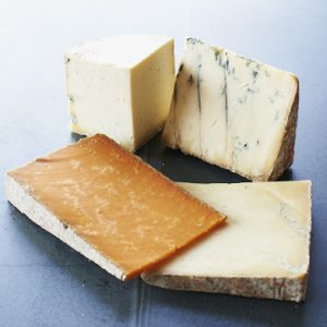 Traditional british cheese board gift box