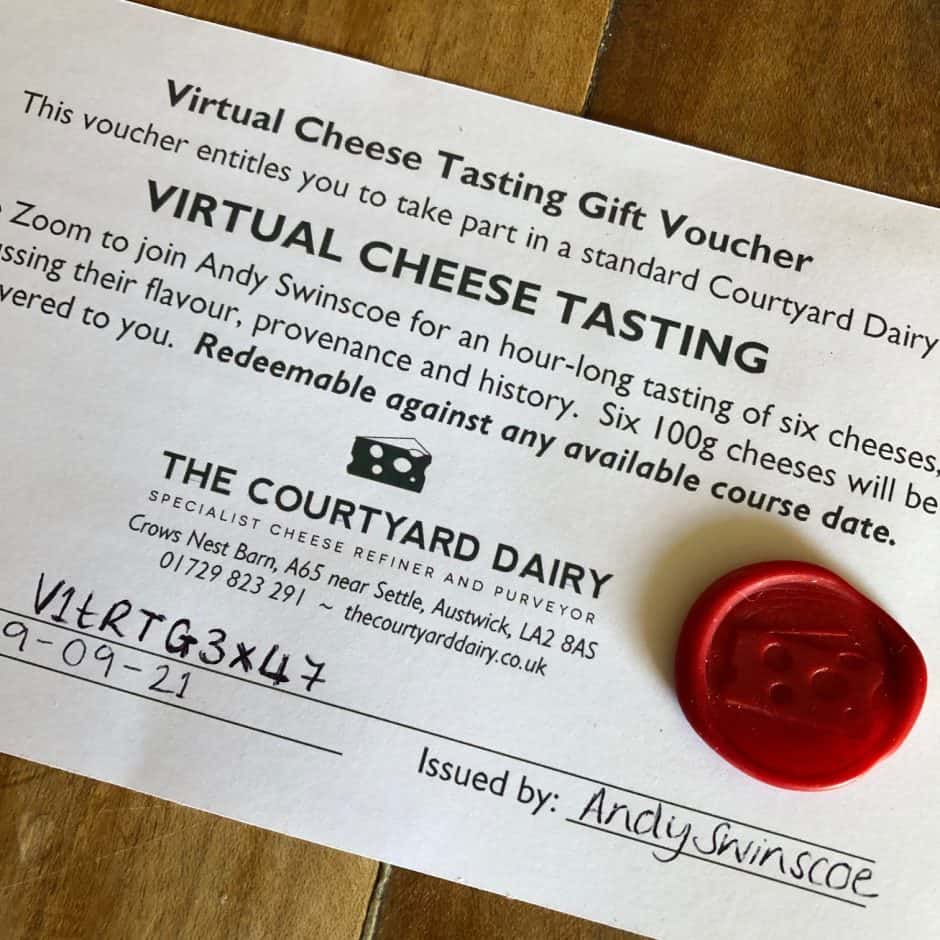 Virtual Cheese Tasting Gift Voucher